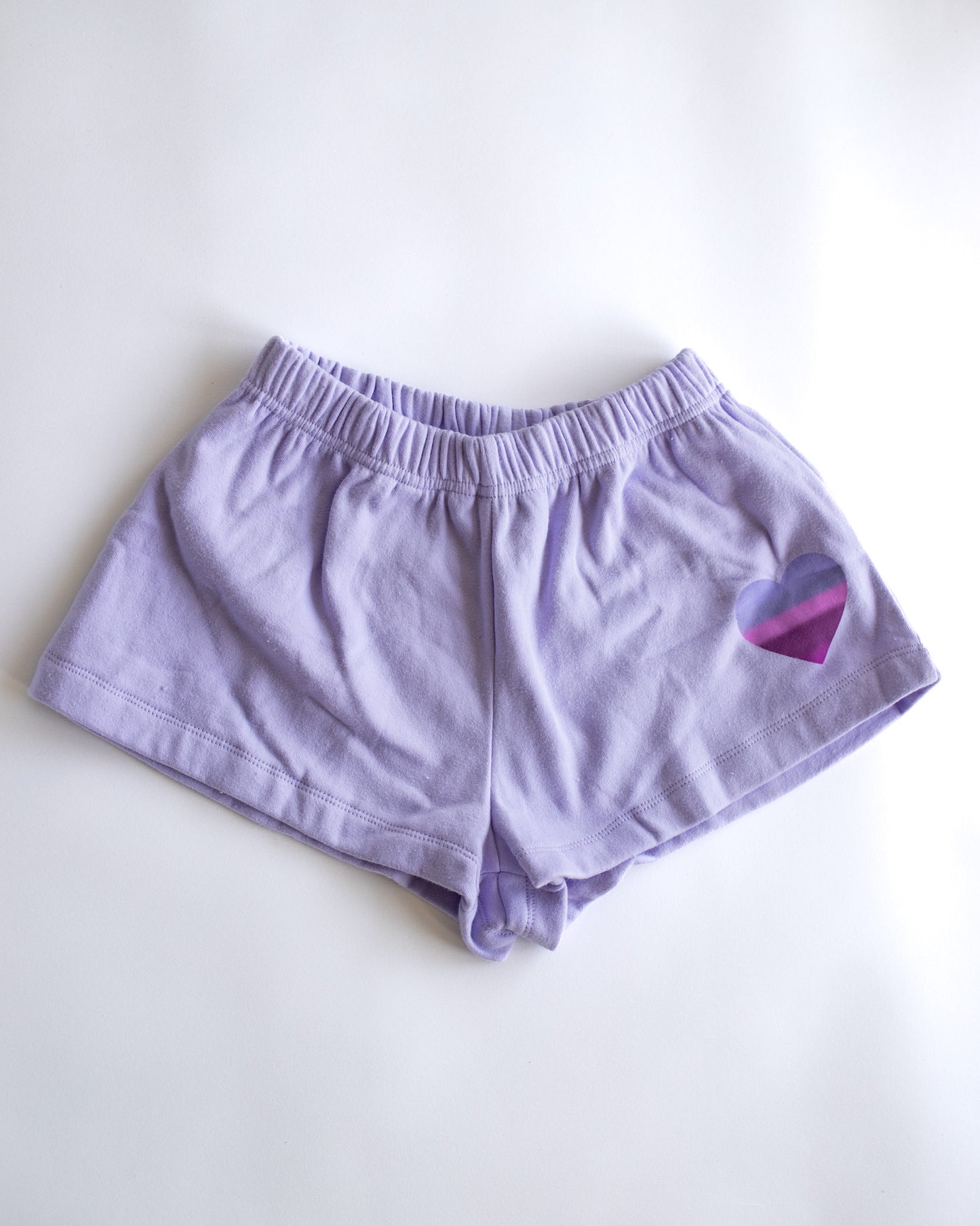 Lavender Shorts with Ombre Heart