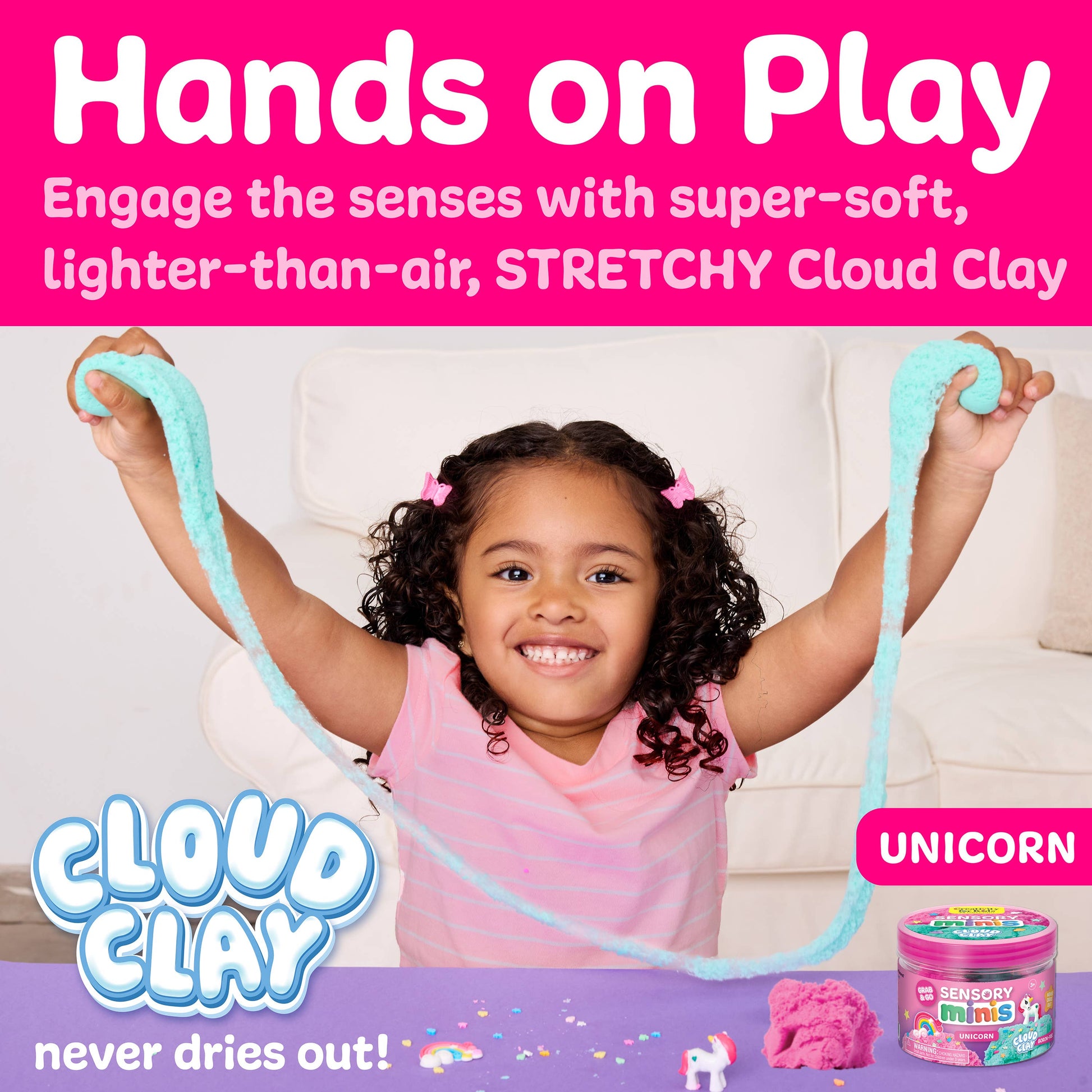 Sensory Mini Play Kit Jar with Cloud Clay | Unicorn