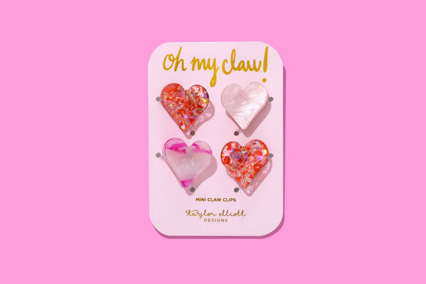 Mini Claw Hair Clips | Hearts