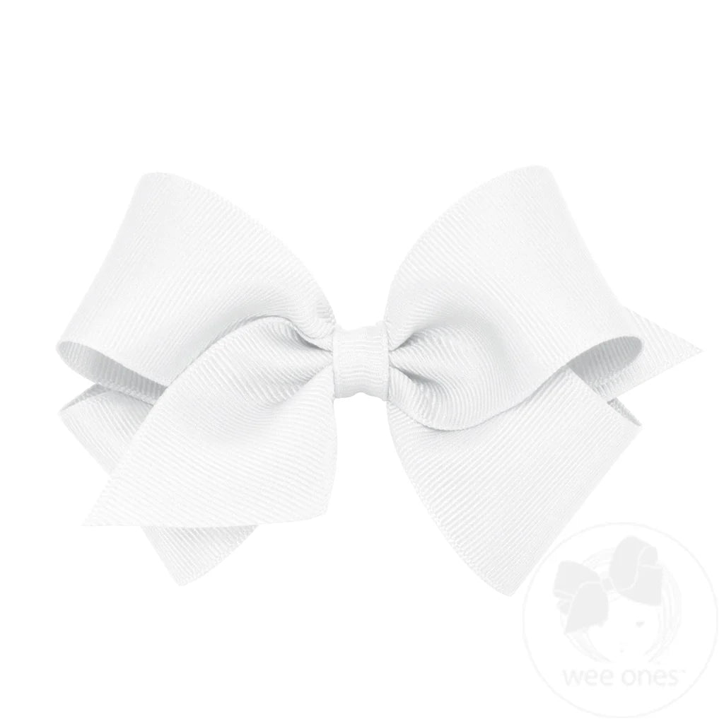 Small Classic Grosgrain Bow | White