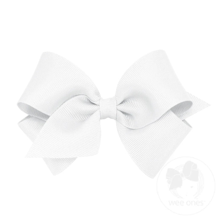Small Classic Grosgrain Bow | White