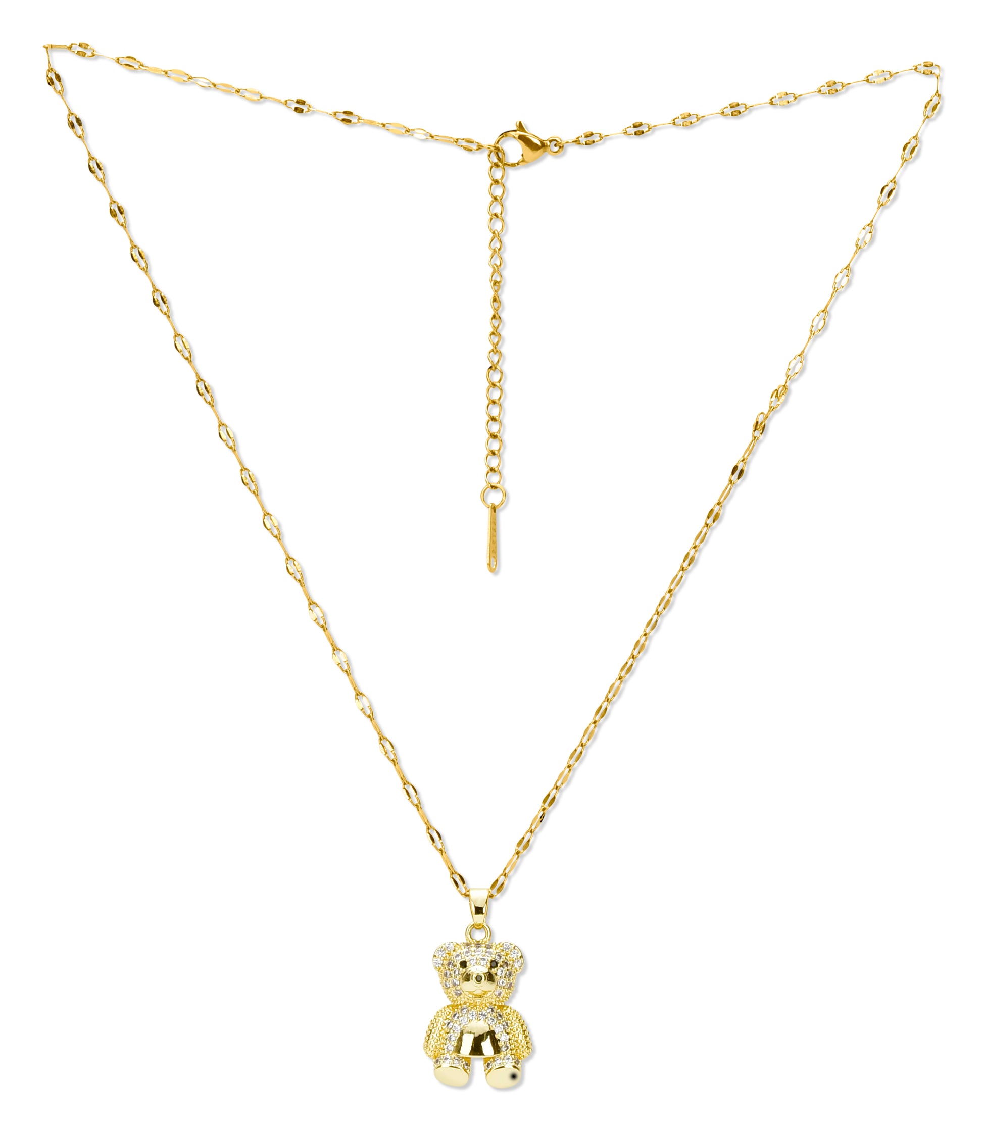 Bear Charm Necklace & Ring Set