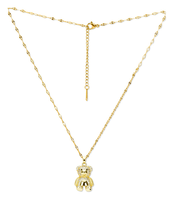 Bear Charm Necklace & Ring Set