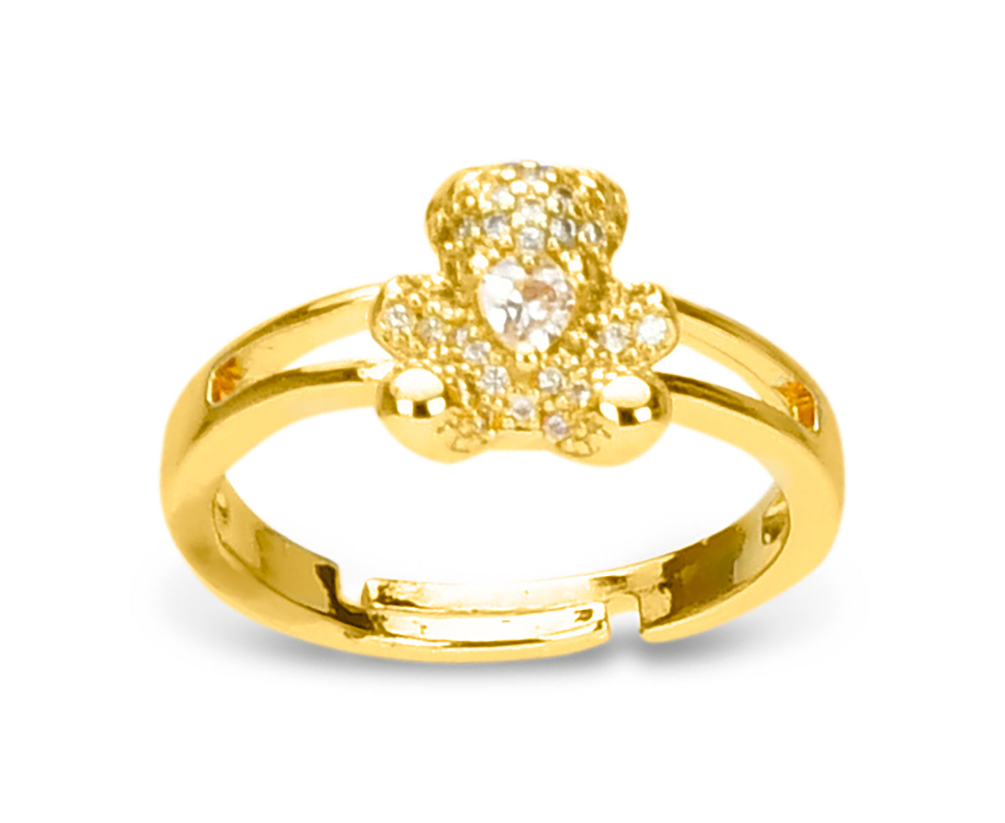 Bear Charm Necklace & Ring Set