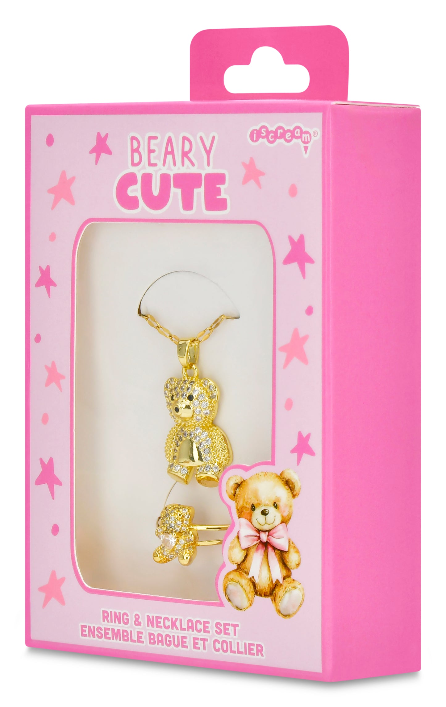 Bear Charm Necklace & Ring Set