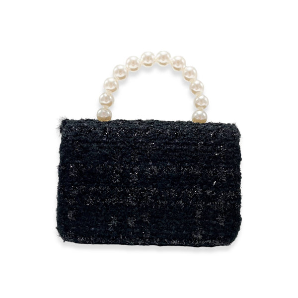 Fur Trim Tweed Purse | Pink