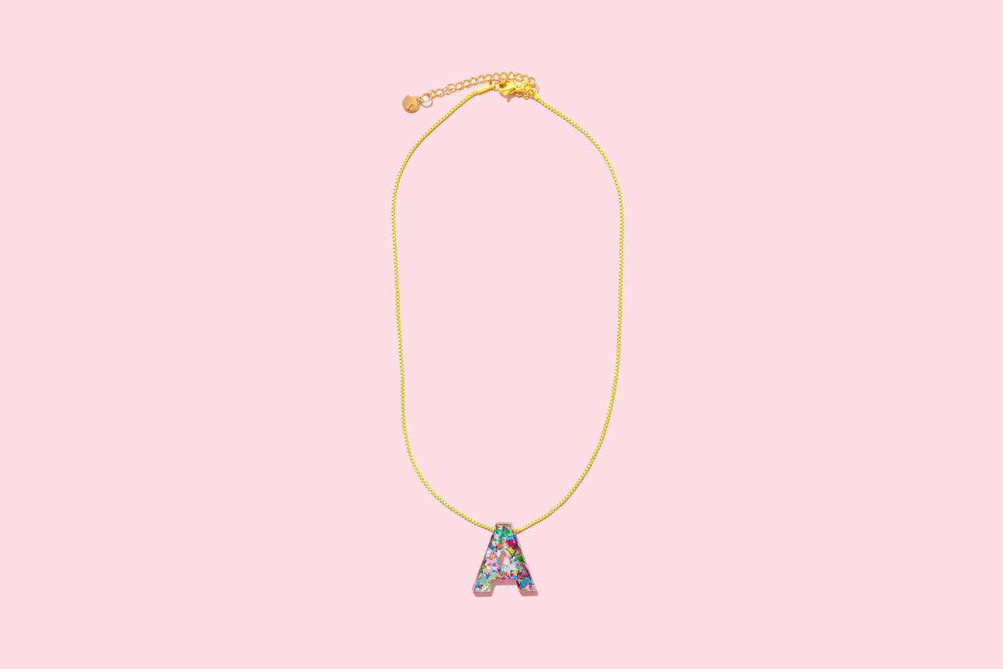 Colorful Confetti Letter Necklace Chain Necklaces