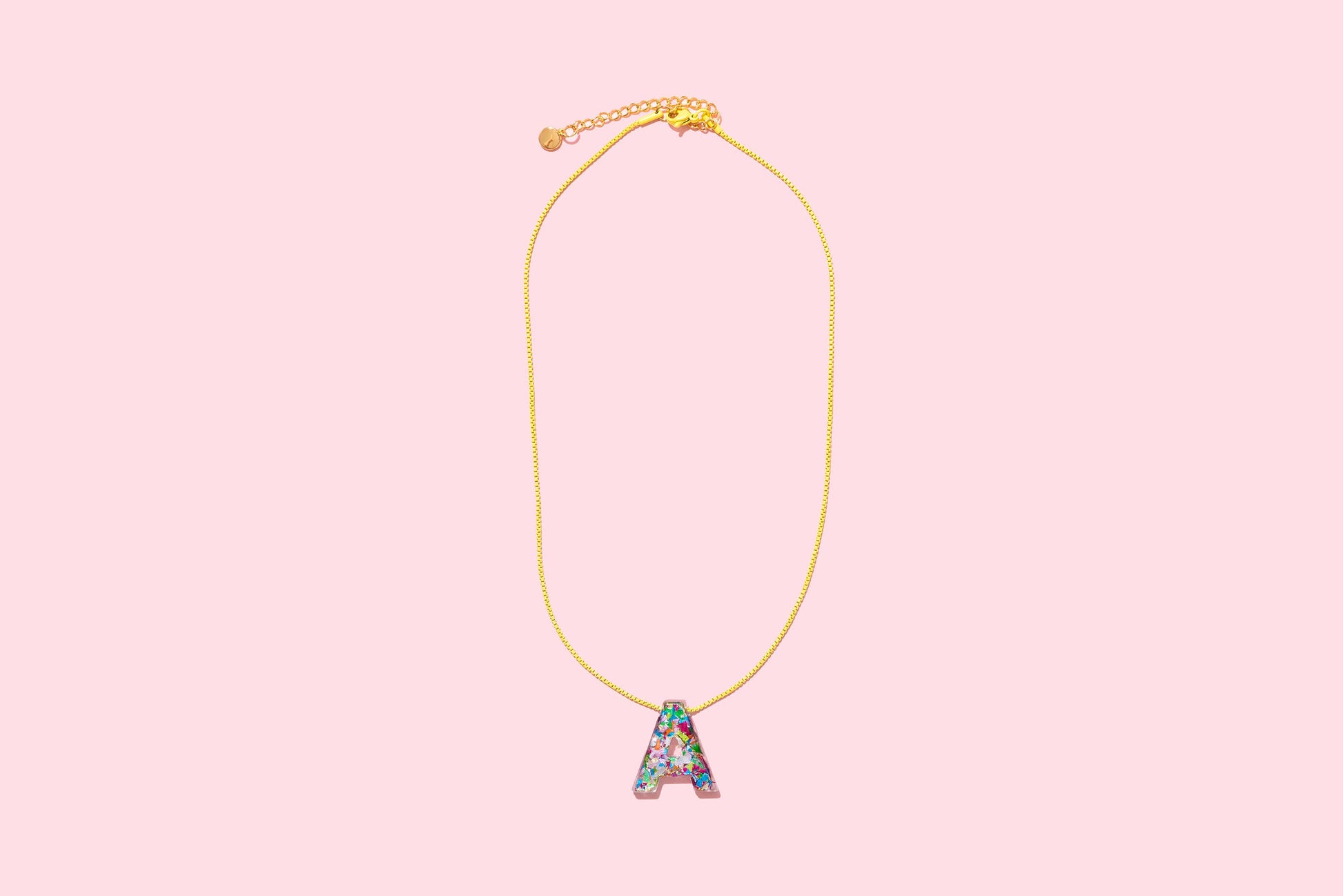 Colorful Confetti Letter Necklace Chain Necklaces