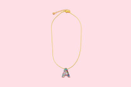 Colorful Confetti Letter Necklace Chain Necklaces