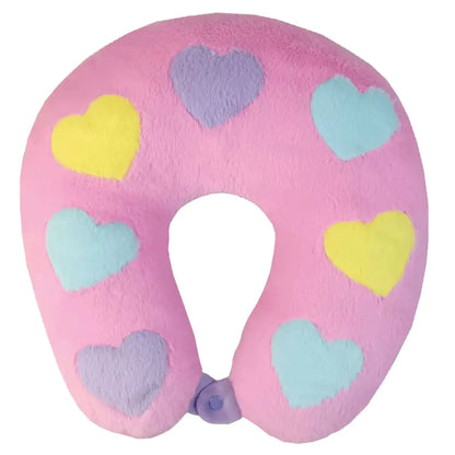 Hearts Color Block Neck Pillow