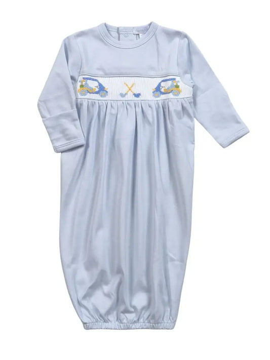 Blue Golf Smocked Pima Gown