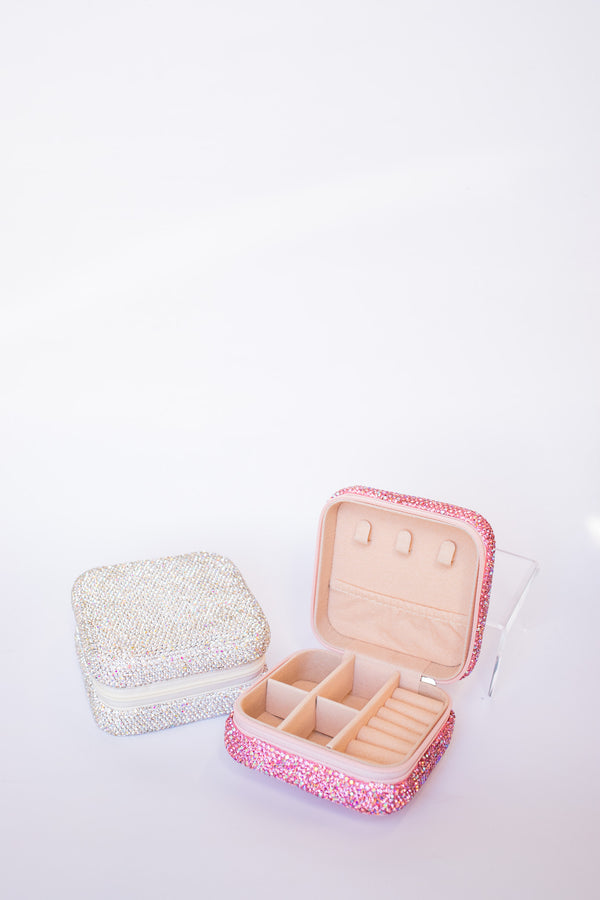 Small Fully Crystal Jewelry Box | Pink