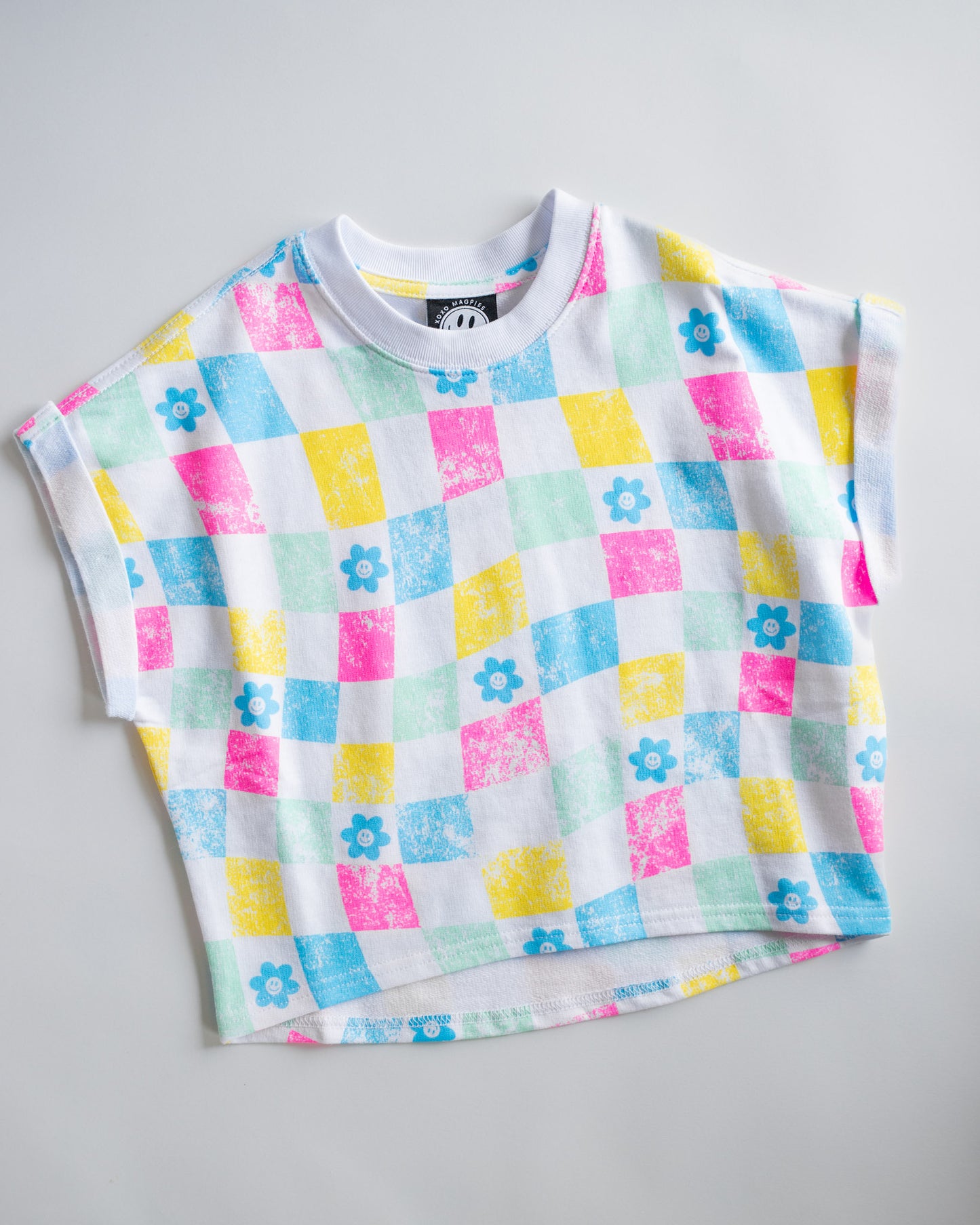 XOXO by Magpies All Over Checker French Terry Tee