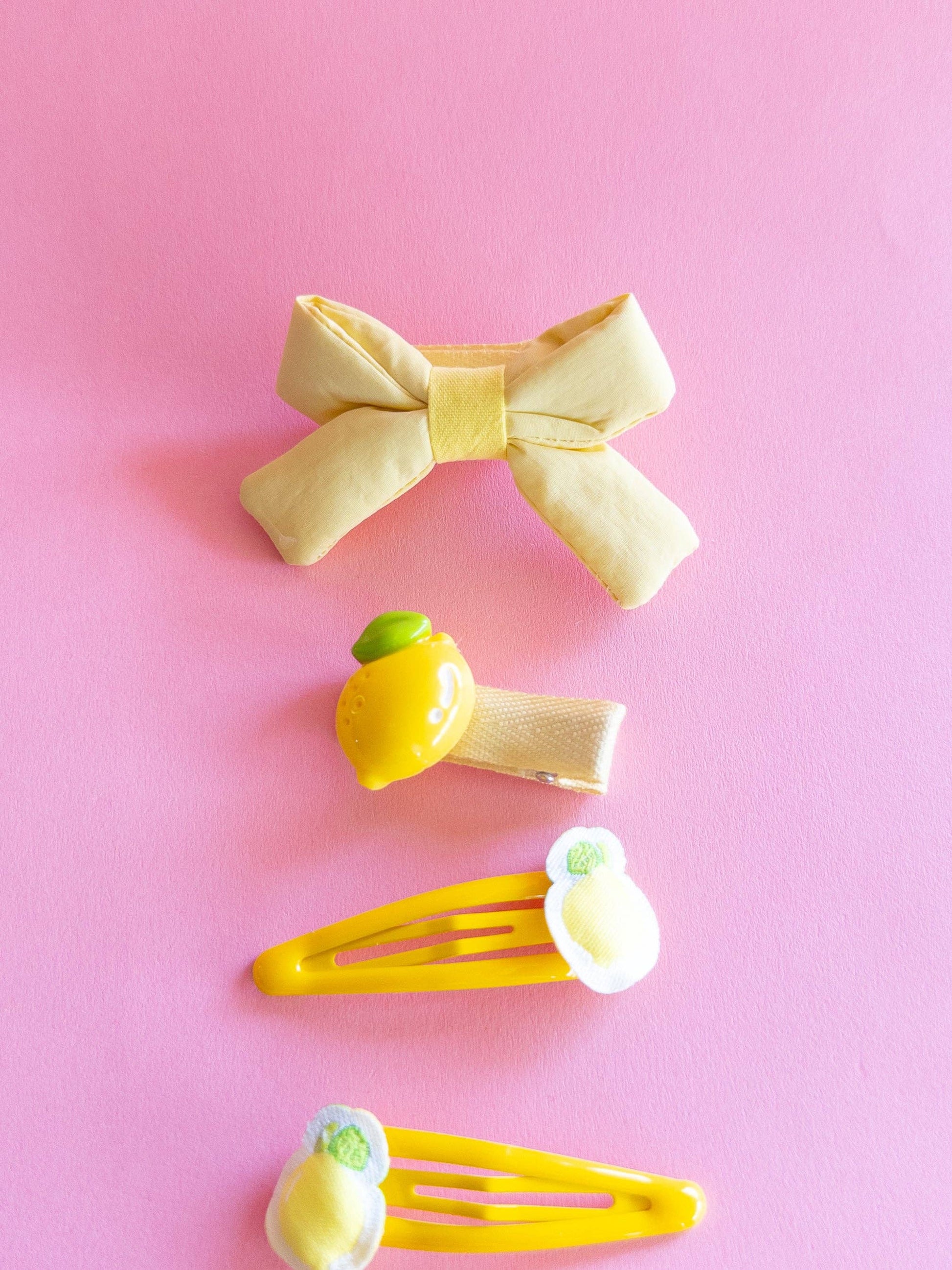 Lemon Puffy Bow Set