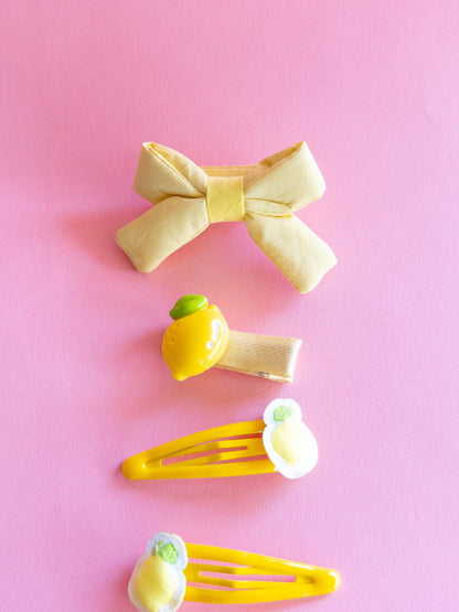 Lemon Puffy Bow Set