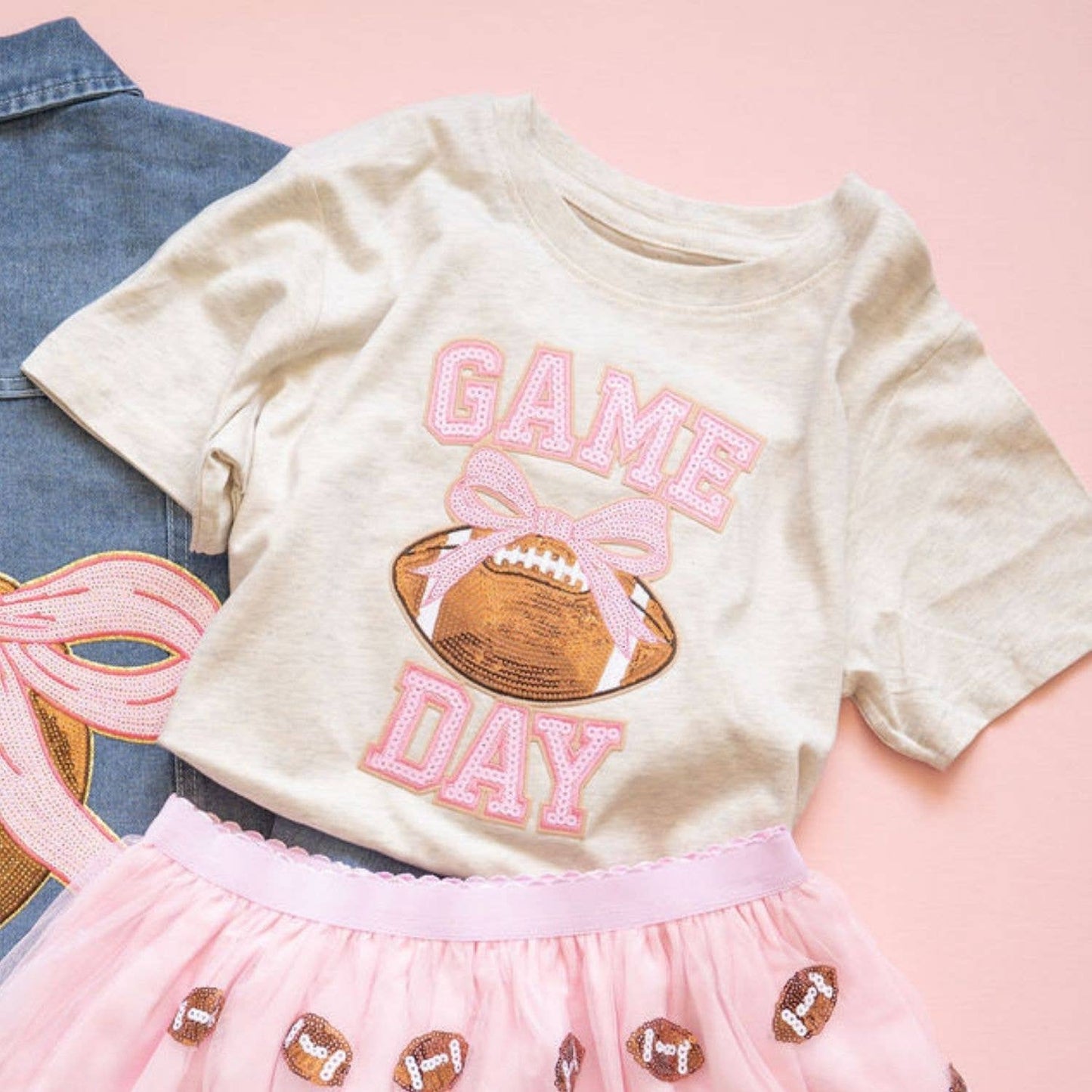 Mini Sequin Footballs Tutu Skirt