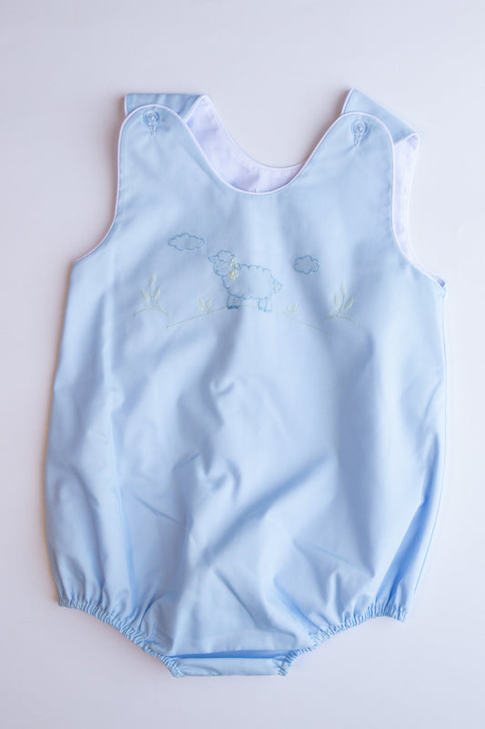 Lamb Embroidered Sleeveless Bubble | Blue