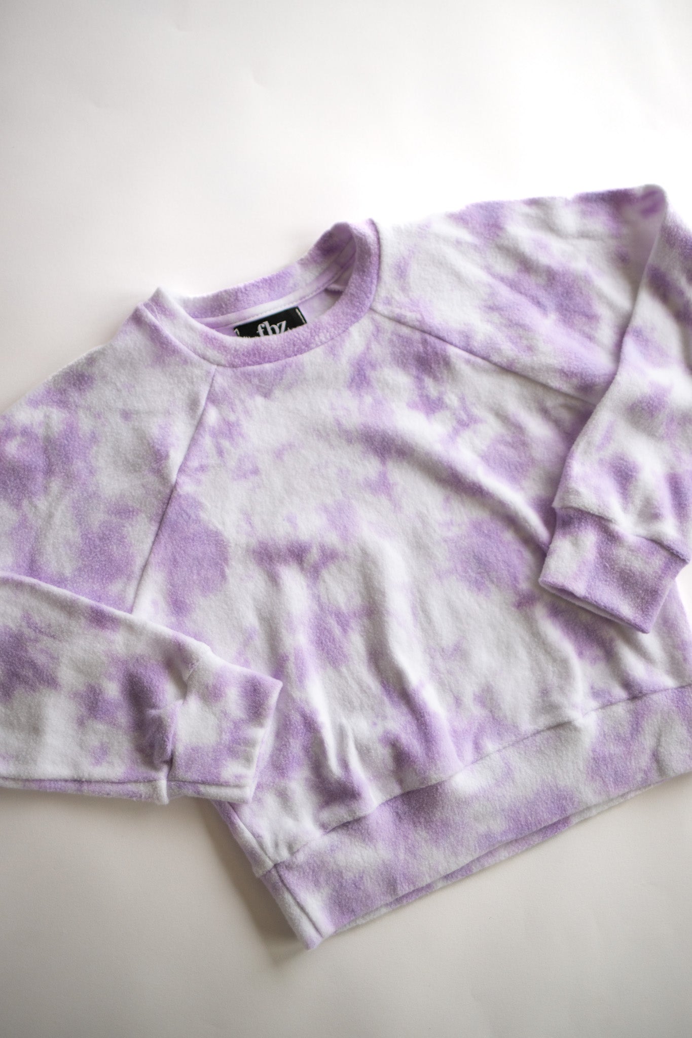 Purple Tie Dye Reverse Raglan Sweatshirt