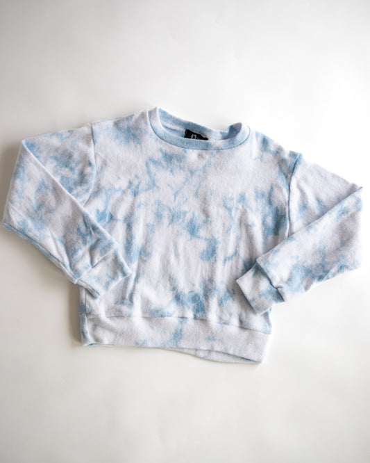 Blue Tie Dye Reverse Sweatshirt