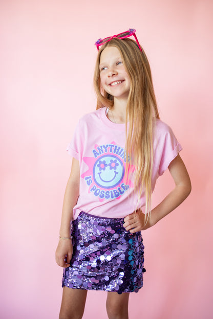 Large Dollar Sequin Skirt | Purple