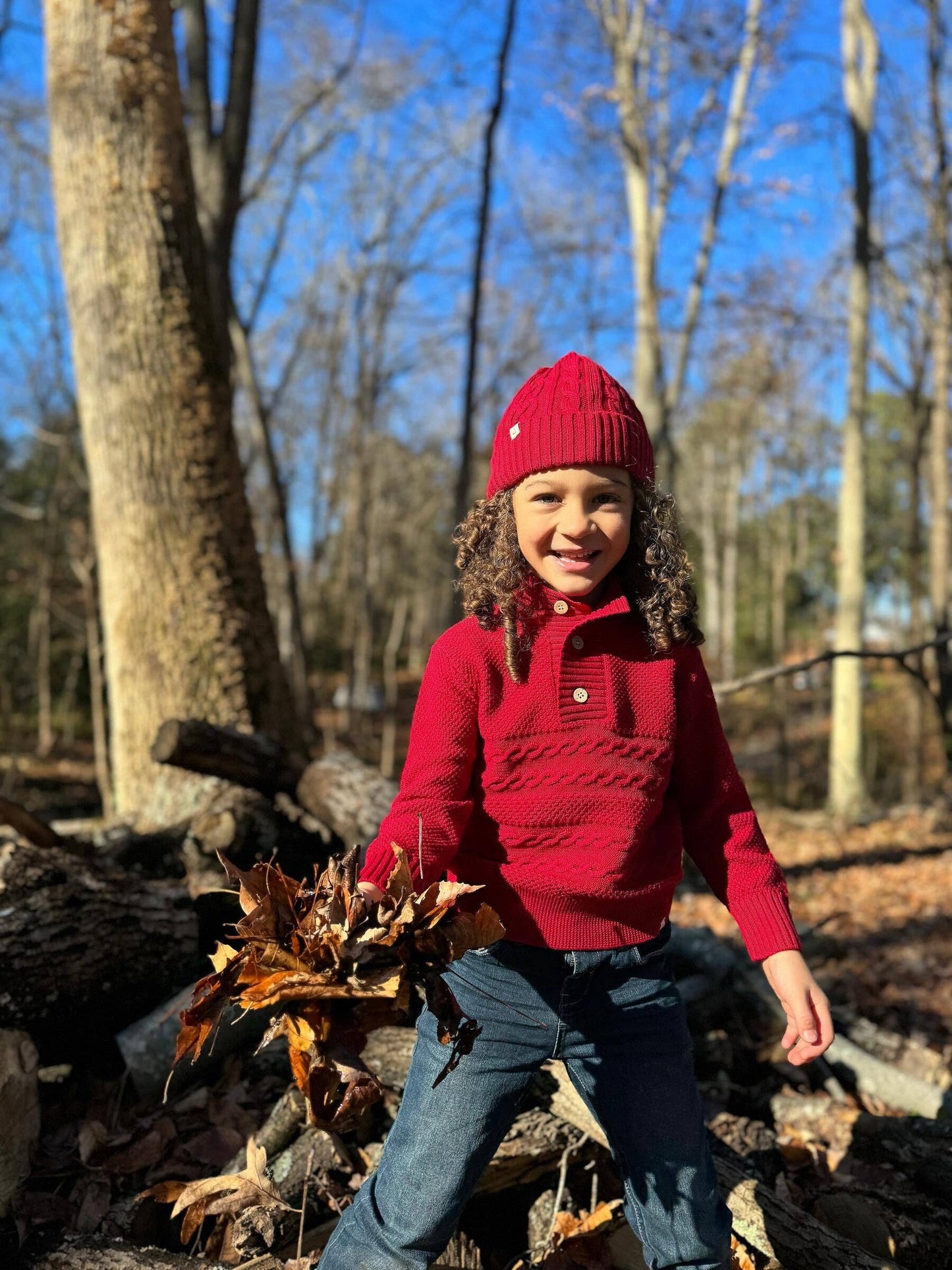 Red Cable Sweater