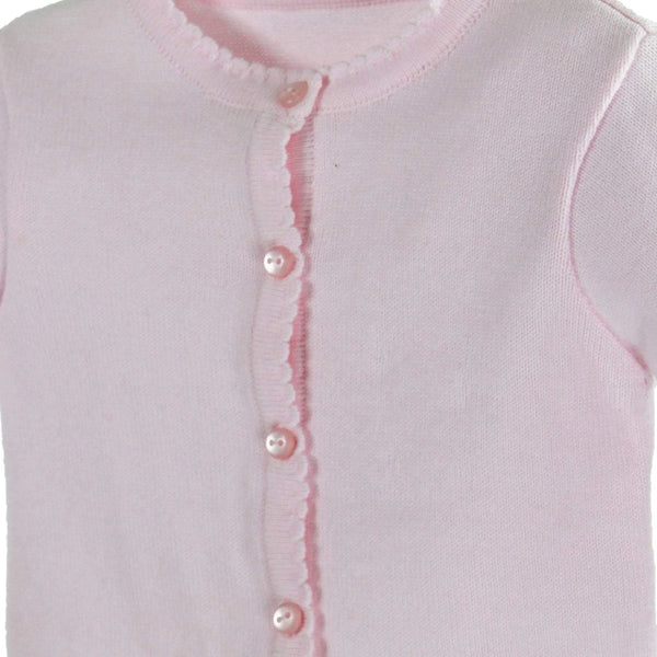 Scallop Edge Knit Cardigan | Pink