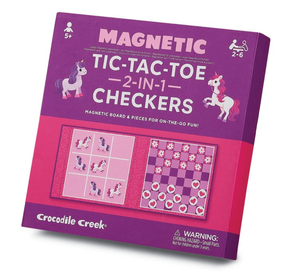 Magnetic Game | Tic Tac Toe & Checkers Unicorn