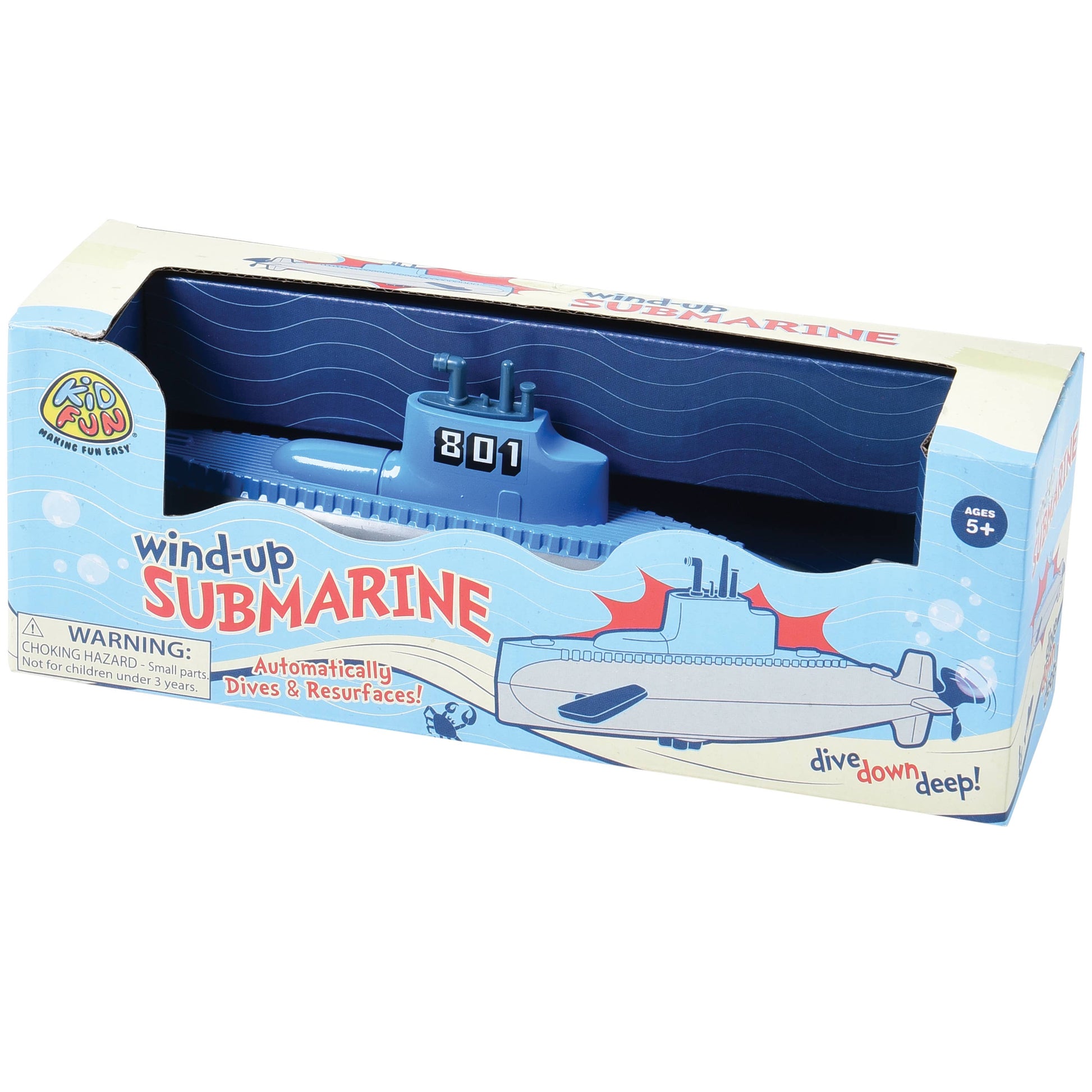 Wind-Up Floating Sub Bath Toy Playset