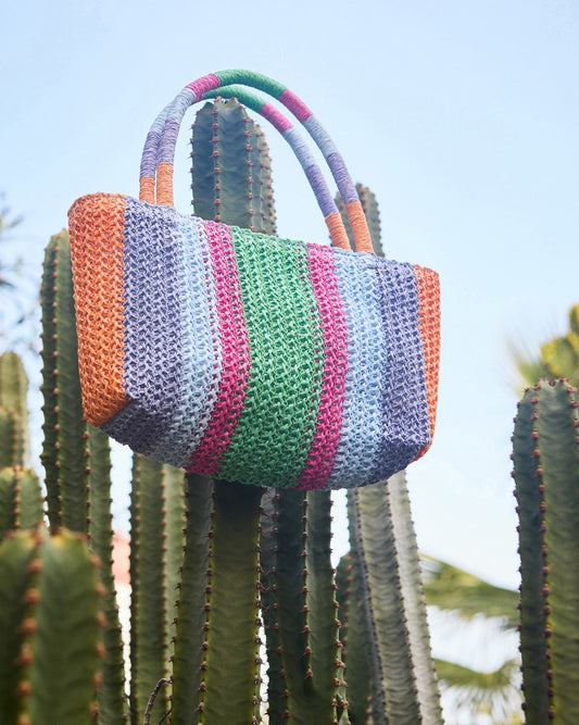 Stripe Straw Bag