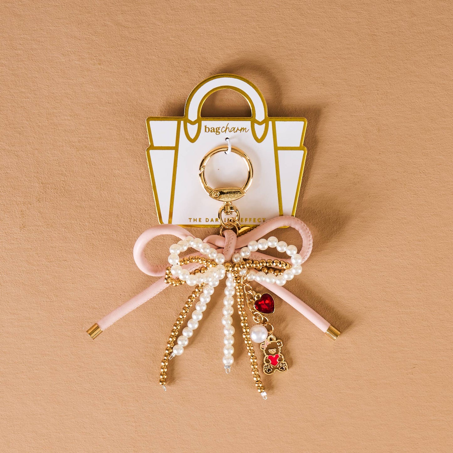 Layered Bow Bag Charm | Blushing Bear