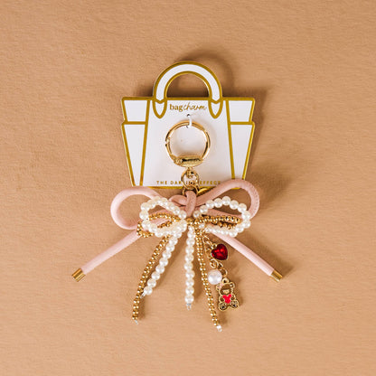 Layered Bow Bag Charm | Blushing Bear