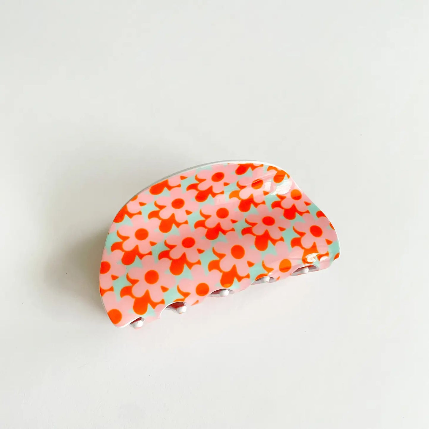 Floral Claw Clip | Pink and Orange