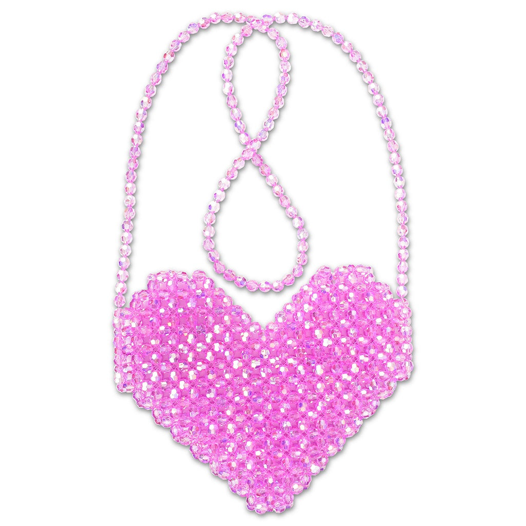 Shimmering Beaded Heart Crossbody