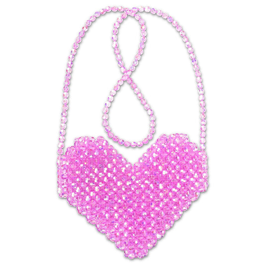 Shimmering Beaded Heart Crossbody