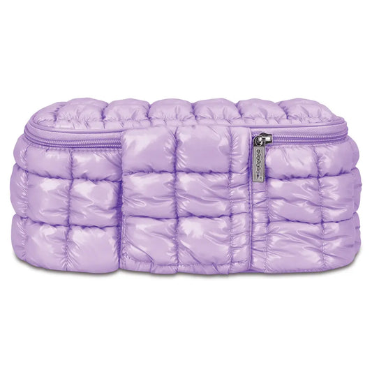 Lavender Shiny Puffer Cosmetic Case