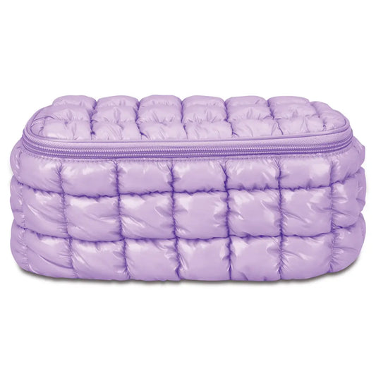 Lavender Shiny Puffer Cosmetic Case