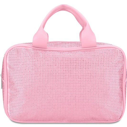 Pink Rhinestone Large Cosmetic Bag