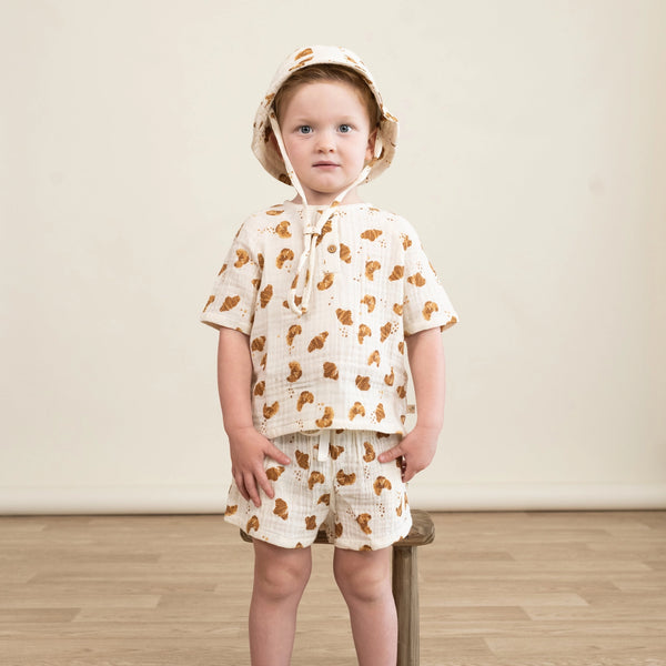 Organic Raglan Shirt + Short Set | Croissant