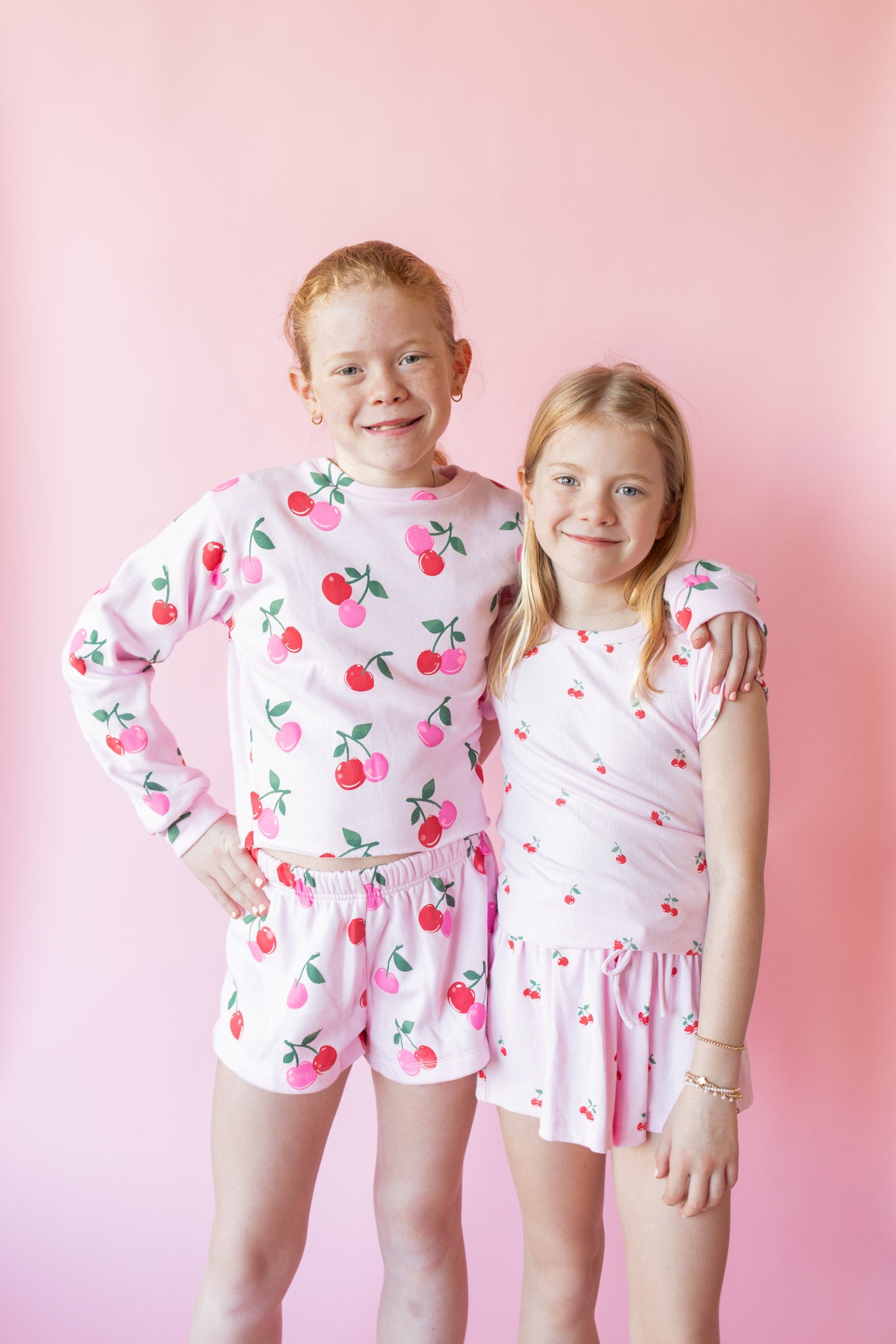Cherry Print Sweatshort | Pink Cherry