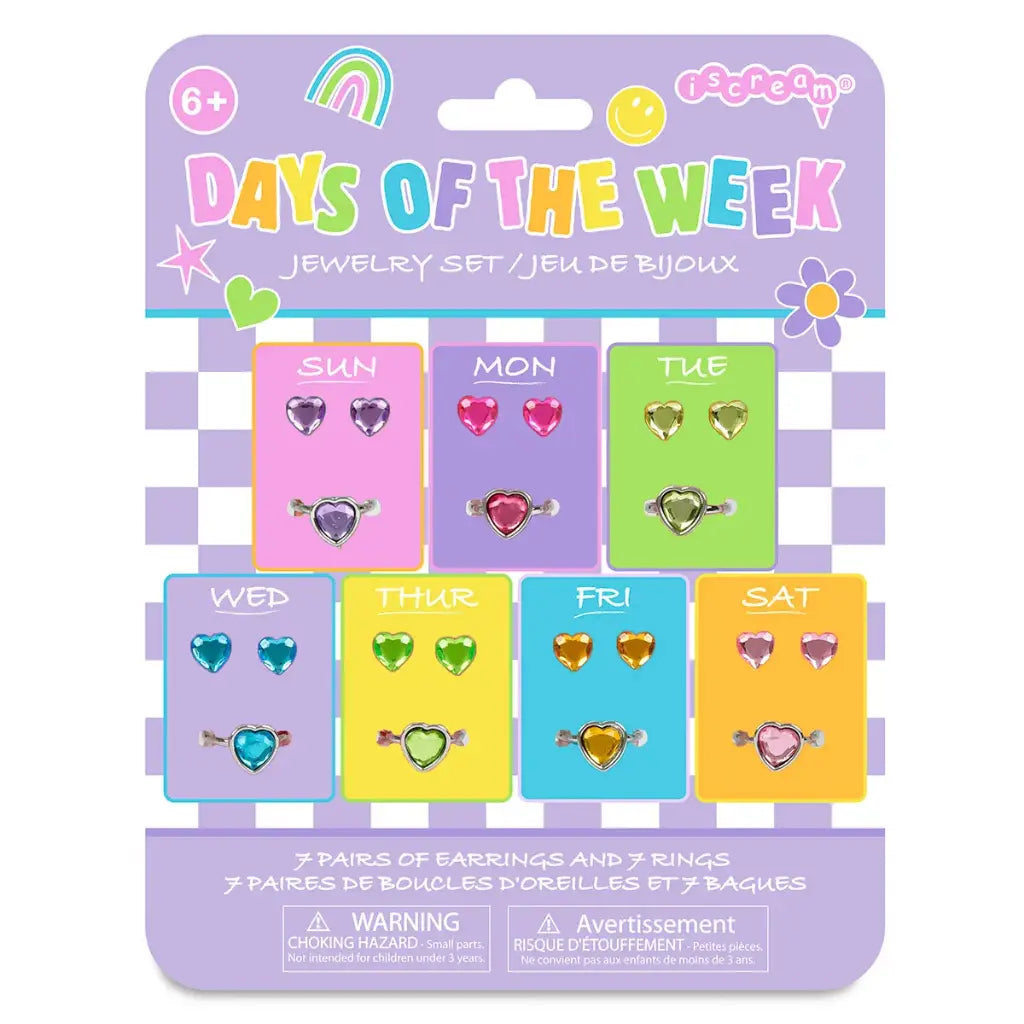 Days of the Week Stick-on Earrings and Rings