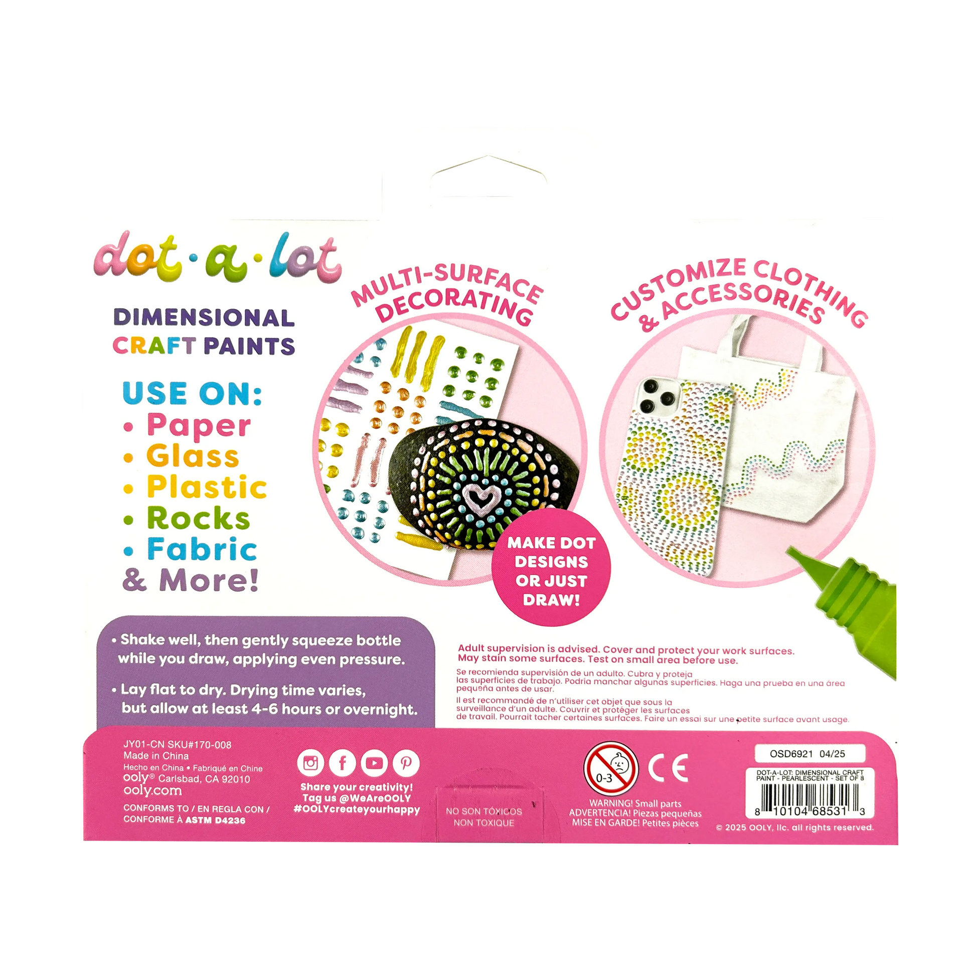 Dot-A-Lot: Dimensional Craft Paint - Pearlescent (Set of 8)