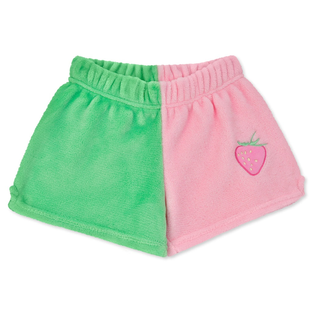 Strawberry Color Block Plush Shorts