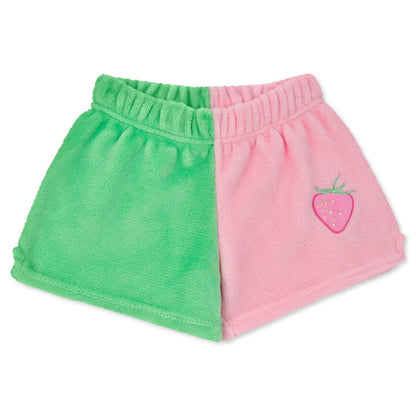 Strawberry Color Block Plush Shorts
