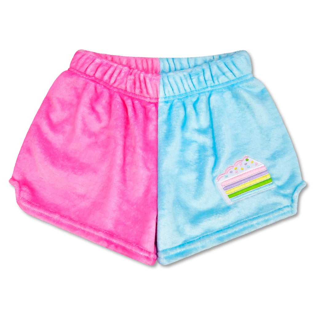 Piece of Cake Colorblock Plush Shorts