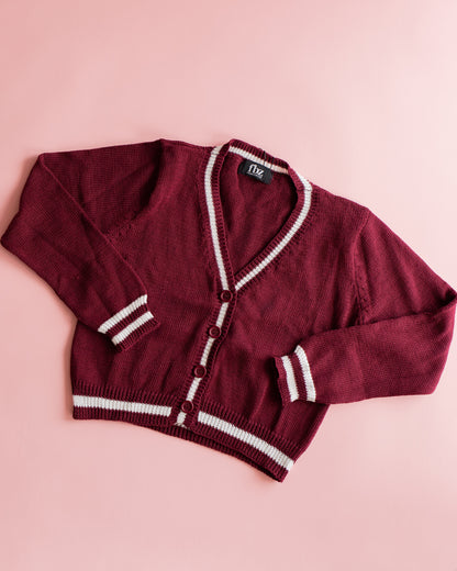Knit Cardigan | Maroon