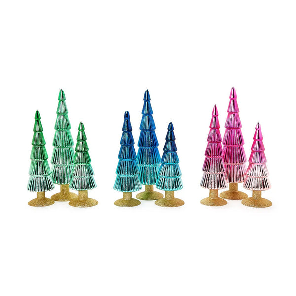 Mercury Ombre Glass Christmas Trees | Set Of 3