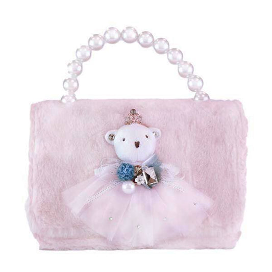 Princess Bear Furry Jumbo Purse | Beige