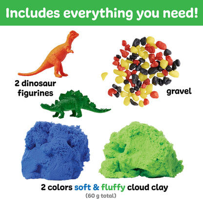 Sensory Mini Play Kit Jar with Cloud Clay | Dinosaur