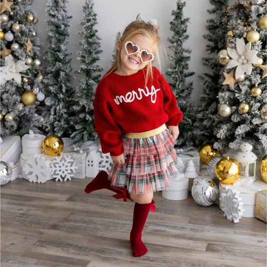 Merry Christmas Yarn Knit Sweater