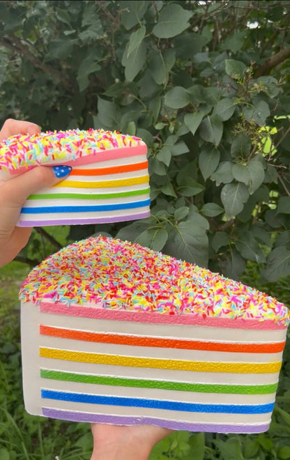 JUMBO Rainbow Sprinkle Cake Squishy